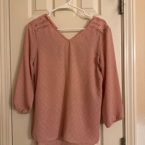 Pink V-Neck Women's Top